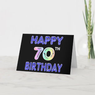 Glückliche 70. Geburtstagsgeschenke in Ballon Schr Karte