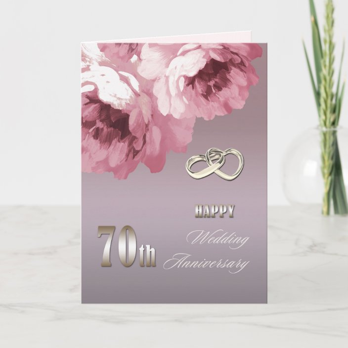 Glückliche 70. HochzeitstagGrußKarten Karte Zazzle.de