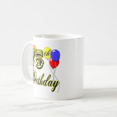 Glückliche 75. Geburtstags-Feier Kaffeetasse (Vorderseite Links)
