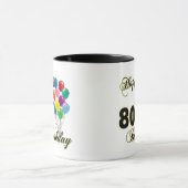 Glückliche 80. Geburtstags-Geschenke und Tasse (Zentrum)