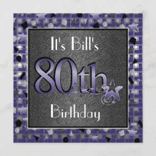 Glückliche 80. Geburtstags-Party Einladung für ihn