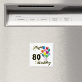 Glückliche 80. Geburtstagsgeschenke und Geburtstag Magnet (In Situ (Geschirrspüler))