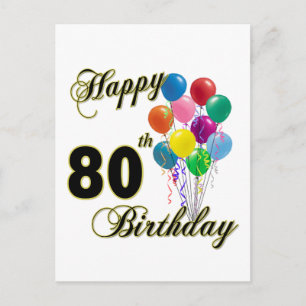 Glückliche 80. Geburtstagsgeschenke und Geburtstag Postkarte