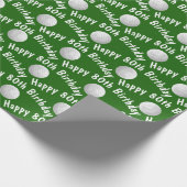 Glückliche 80. Geburtstagsgolfbälle Geschenkpapier (Ecke)