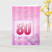 Glückliche 80. karte (Gelbe Blume)