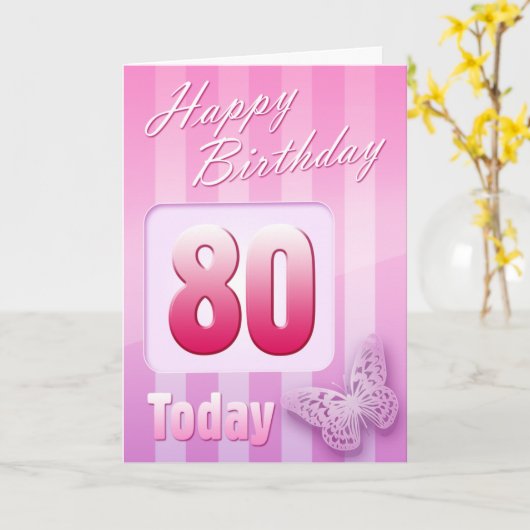 Glückliche 80. karte (Gelbe Blume)