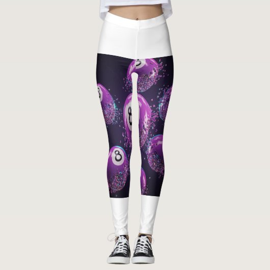 Glückliche 8 Ball Glitzer Splash Leggings 🎱 ✨ (Vorderseite)