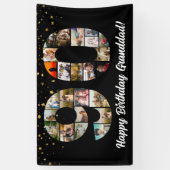 glückliche 90. Geburtstag Foto Collage Großeltern Banner (Vertikal)