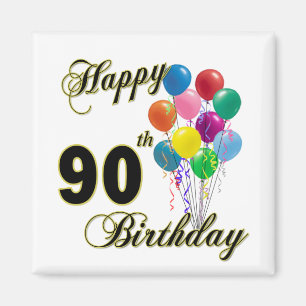 Glückliche 90. Geburtstags-Geschenke und Magnet
