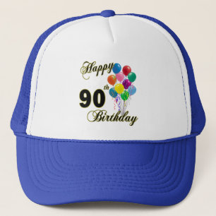 Glückliche 90. Geburtstags-Geschenke und Truckerkappe