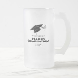 Glückliche Abschluss-Absolventen name-2008 Mattglas Bierglas