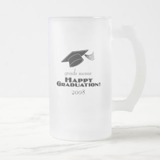 Glückliche Abschluss-Absolventen name-2008 Mattglas Bierglas