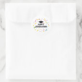 glückliche Abschlussfeier Runder Aufkleber (Tasche)