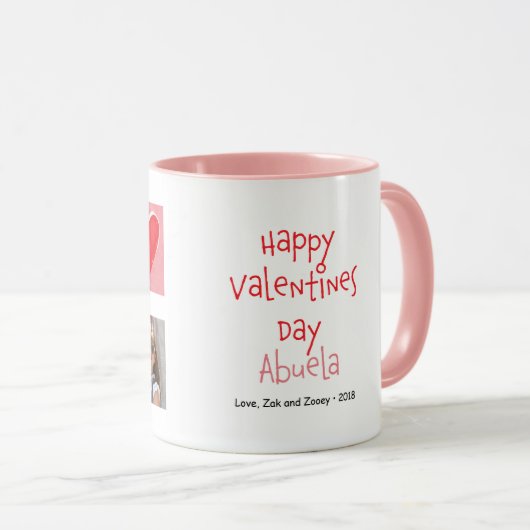 Glückliche Abuela 2 der Tag des Valentines Tasse (VorderseiteRechts)