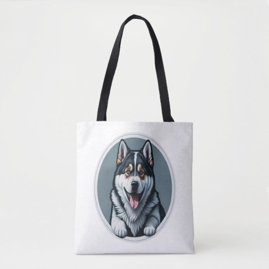 glückliche Alaskan Malamute Puppy Tasche (Vorderseite)