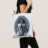 glückliche Alaskan Malamute Puppy Tasche (Von Nahem)