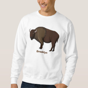 Glückliche amerikanische Bison Büffel Illustration Sweatshirt