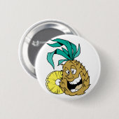Glückliche Ananas Button (Vorne & Hinten)