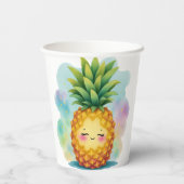 Glückliche Ananas-Papierbecher Pappbecher (Rückseite)