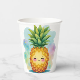 Glückliche Ananas-Papierbecher Pappbecher