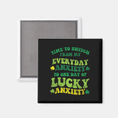 Glückliche Angst St. Patricks Day Lustiger Shamroc Magnet (Vorderseite/Rückseite)