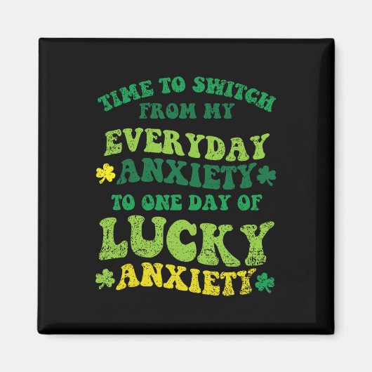 Glückliche Angst St. Patricks Tag Lustiger Shamroc Magnet (Vorne)