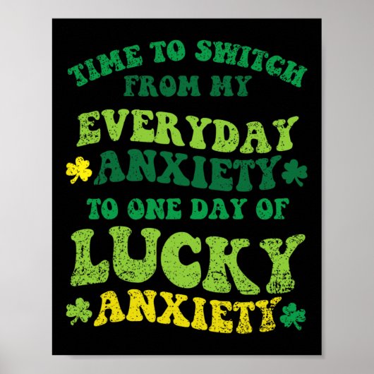 Glückliche Angst St. Patricks Tag Lustiger Shamroc Poster (Vorne)