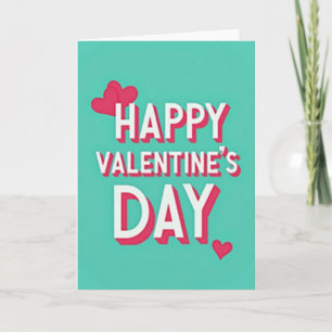 Glückliche Aqua Valentinstag 3D Herzen Karte
