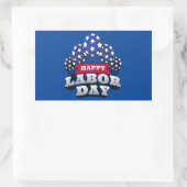 Glückliche Arbeit Tag Patriotische Sterne Rechteckiger Aufkleber (Tasche)