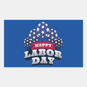 Glückliche Arbeit Tag Patriotische Sterne Rechteckiger Aufkleber (Vorderseite)