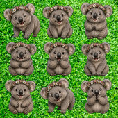 Glückliche australische Koalas Pappteller