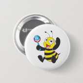 Glückliche Baby-Biene Button (Vorne & Hinten)