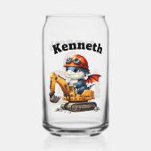 Glückliche Babydrachen auf Baustelle Dosenglas (Vorderseite)