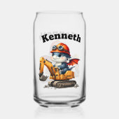 Glückliche Babydrachen auf Baustelle Dosenglas (Rückseite)