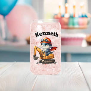 Glückliche Babydrachen auf Baustelle Dosenglas