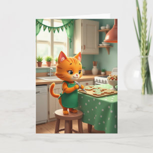 Glückliche Backkatze Karte