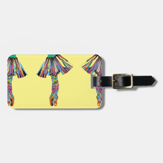 Glückliche Ballerina Gepäckanhänger (Vorderseite horizontal)