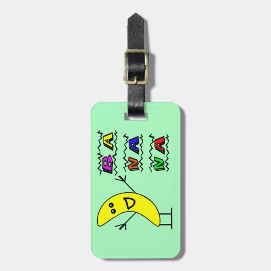 Glückliche Banane Gepäckanhänger (Vorderseite vertikal)