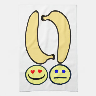 Glückliche Banane vs. Verärgerte Banane Geschirrtuch