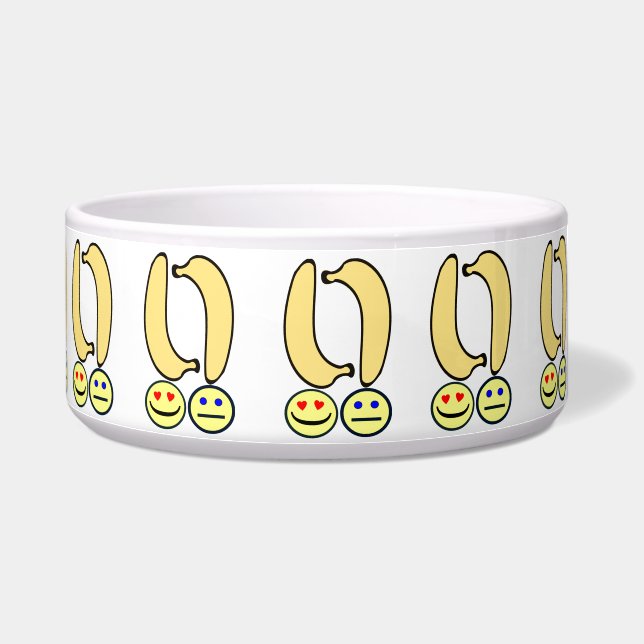 Glückliche Banane vs. Verärgerte Banane  Napf (Rechts)