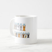 Glückliche Bar Mitzvah Cartoon-Katzen Kaffeetasse (Vorderseite Links)