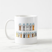 Glückliche Bar Mitzvah Cartoon-Katzen Kaffeetasse (Links)