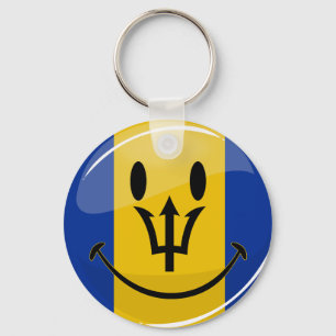 Glückliche Barbados-Flagge Schlüsselanhänger
