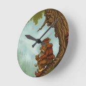 glückliche Baum Gnome-Fantasieuhr Runde Wanduhr (Winkel)
