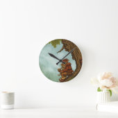 glückliche Baum Gnome-Fantasieuhr Runde Wanduhr (Zuhause)