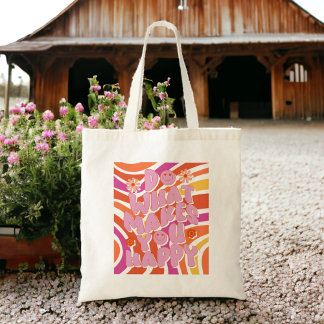 Glückliche Bekräftigungen niedlich Retro Tote Bag Tragetasche