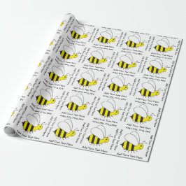 Glückliche beschäftigte Hummel-Bienen-niedliches Geschenkpapier