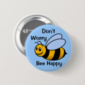 Glückliche Biene Button (Vorne & Hinten)