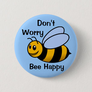 Glückliche Biene Button