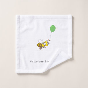 Glückliche Biene Geburtstag. Geburtstagsgeschenk Waschlappen